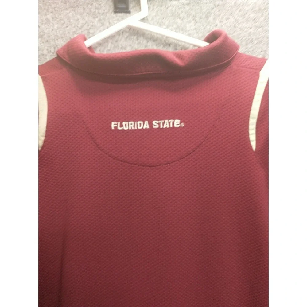 Nike Team FSU Florida State Seminoles Polo Shirt Garnet Mesh Mens Large Fit Dry